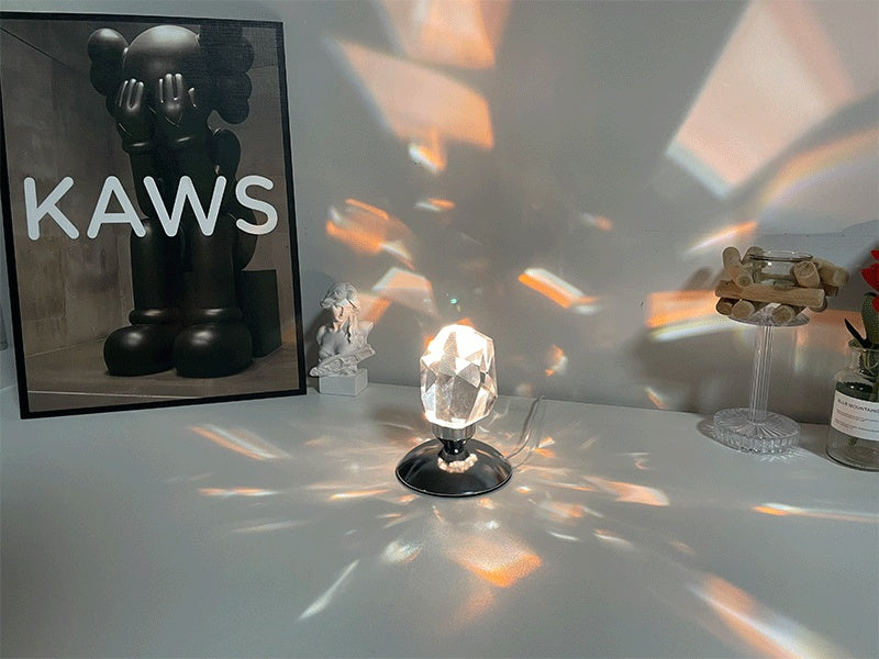Led cristal veilleuse avec télécommande chambre décor lumière d'ambiance nouveauté cadeau Usb chevet romantique projecteur Rgb lampe de nuit