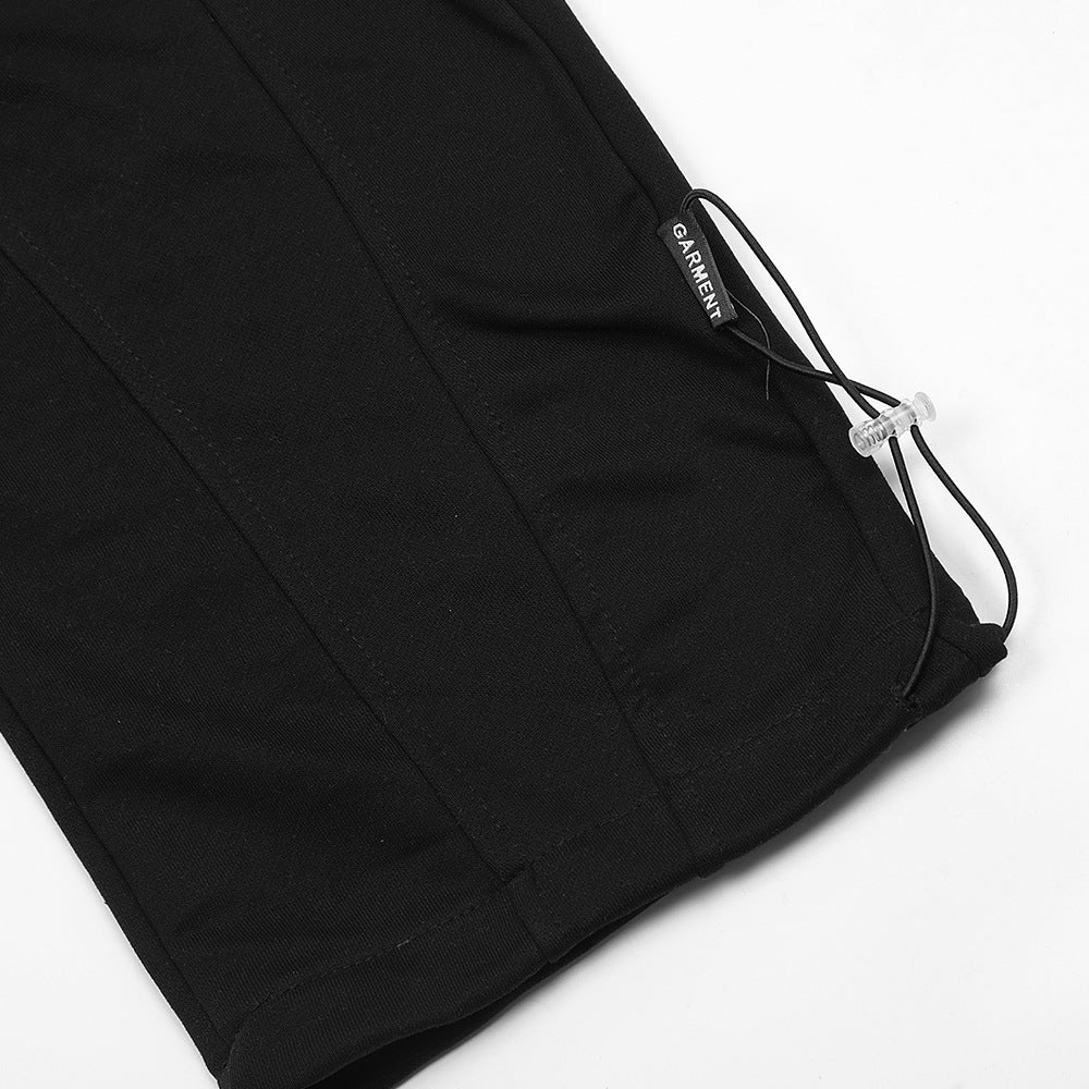 Men's Deconstruction Stitching Wide-leg Pants Drawstring Ankle-tied Sweatpants