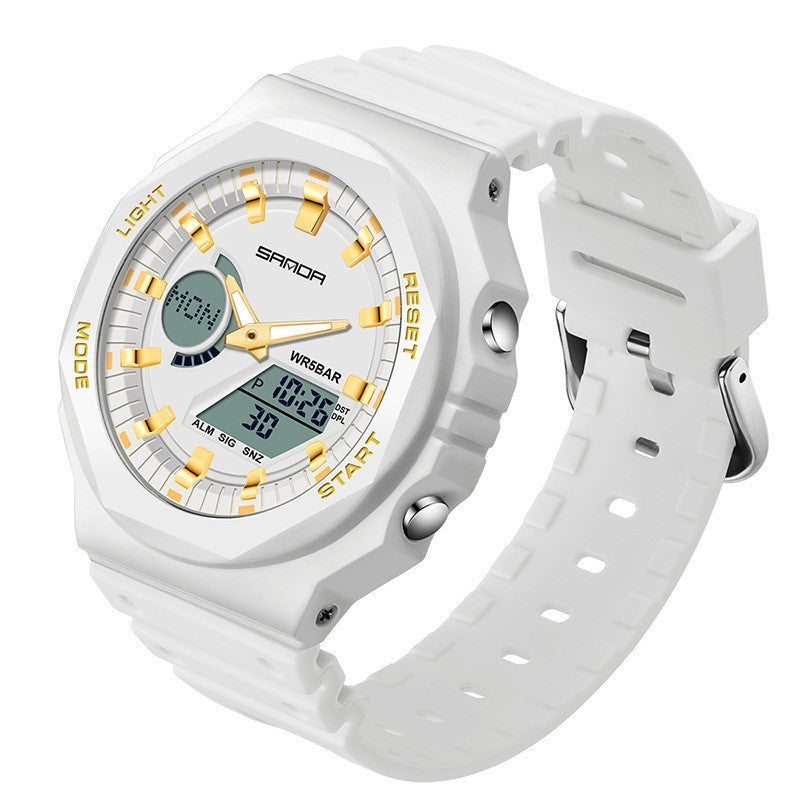 Montre électronique de sport multifonctionnelle étanche à double affichage