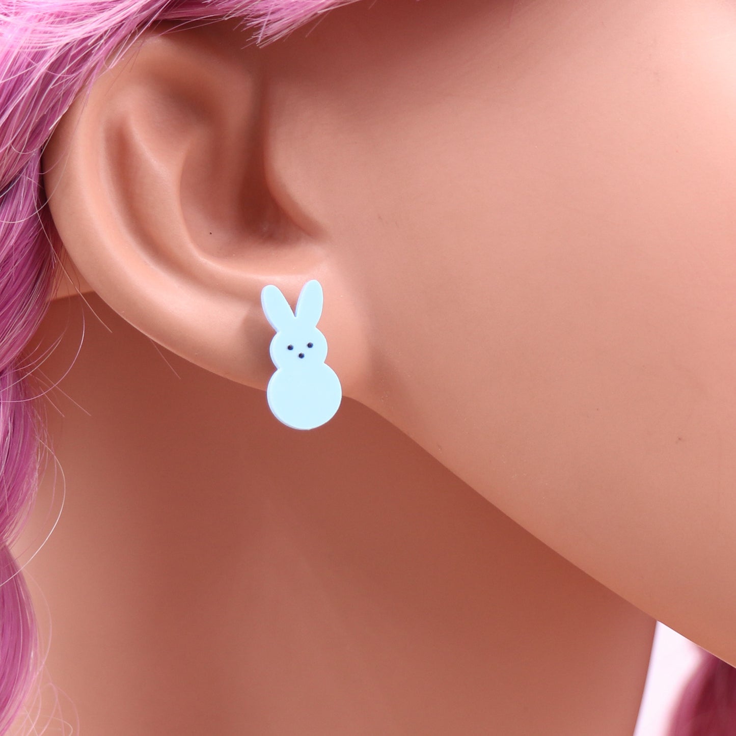Boucles d'oreilles en acrylique de pâques en forme de lapin, mignonnes et à la mode pour femmes
