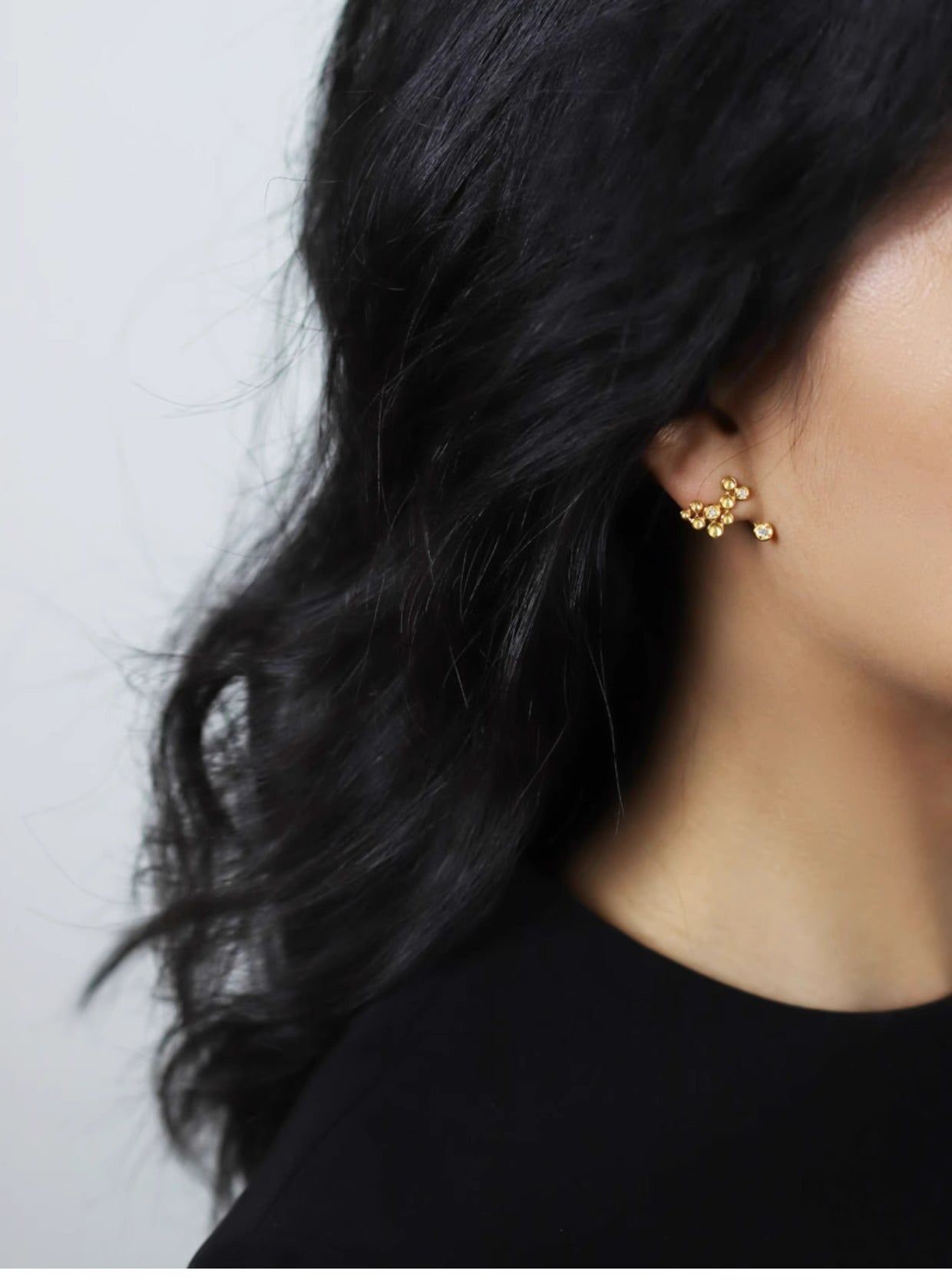 Sterling Silver Light Luxury Floating Star Temperament Earrings
