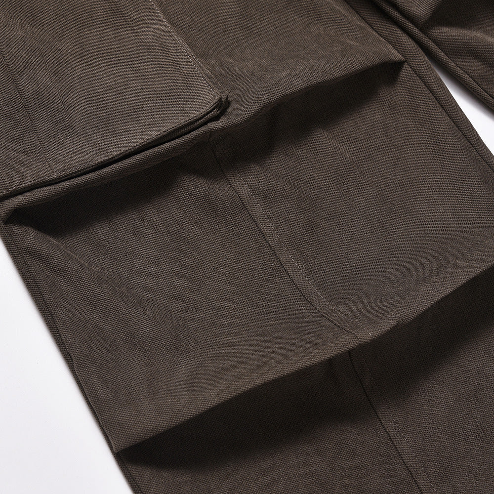 American High Street Knee Pleated Tooling Straight-leg Trousers