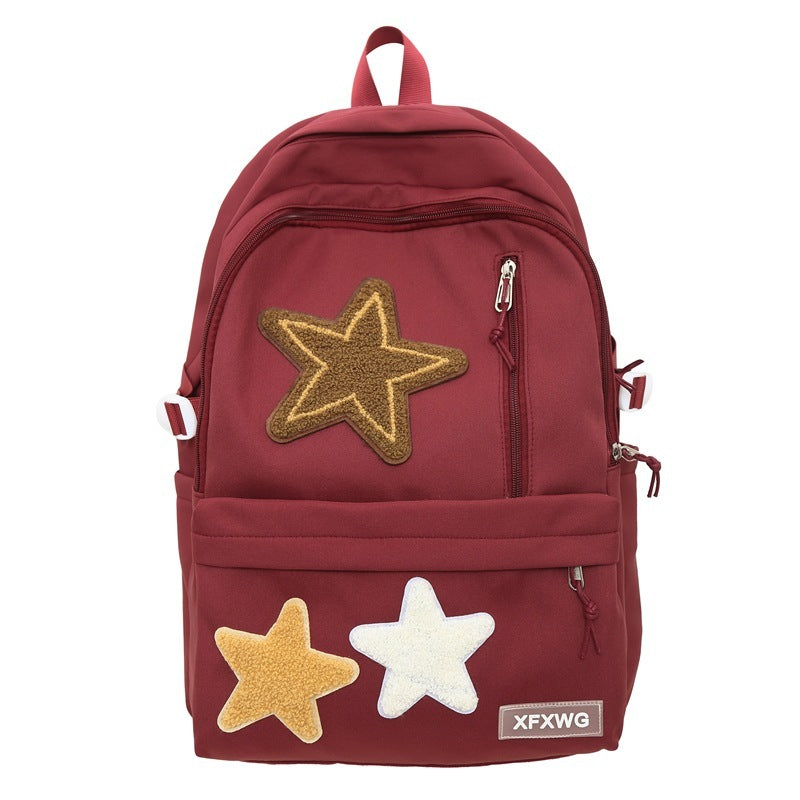 Sac à dos étoile en nylon assorti à la mode pour femmes