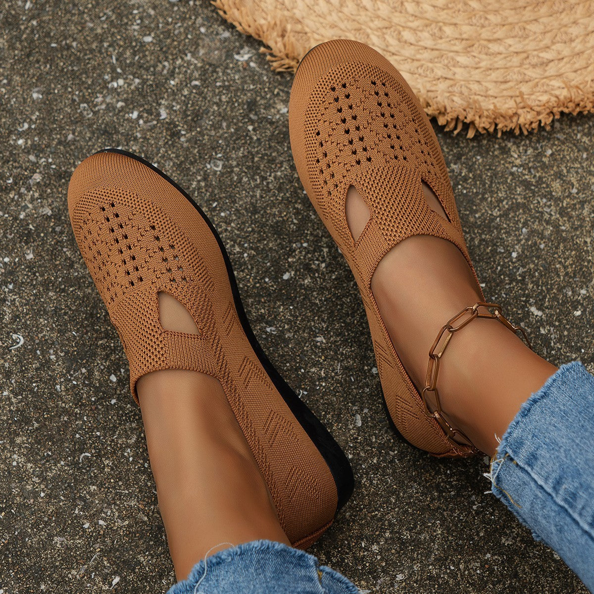 Chaussures décontractées d'extérieur à enfiler pour femmes