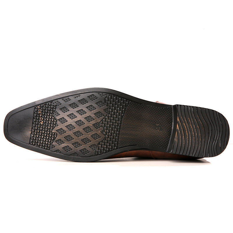 Bottines Chelsea pour hommes, chaussures montantes en cuir brillant, 48