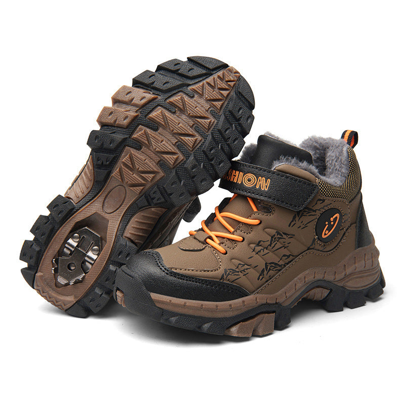 Chaussures en coton pour enfants garçons deux grandes chaussures de randonnée en coton