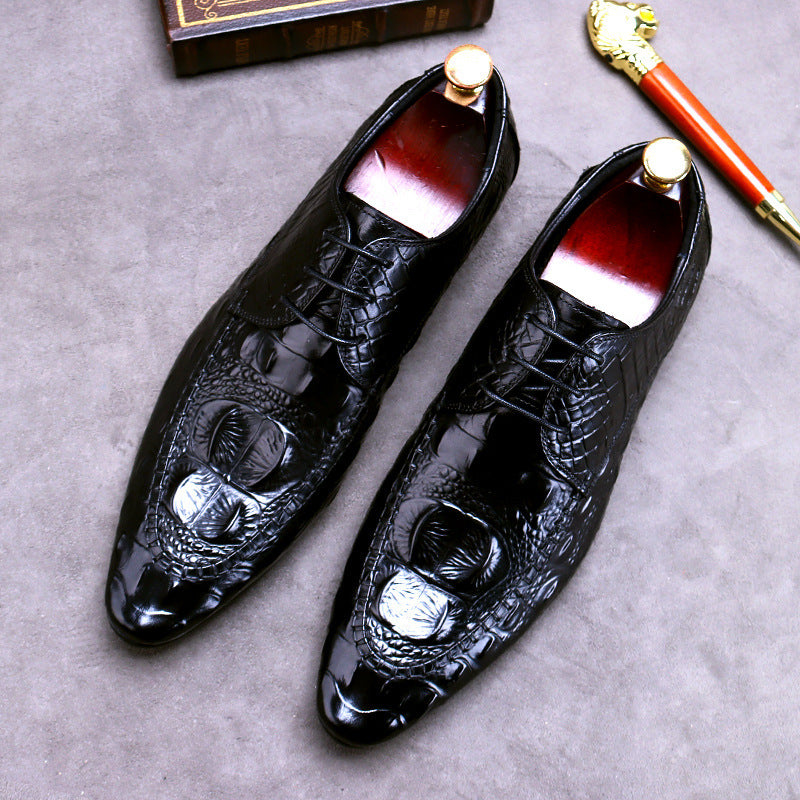 Zapatos de vestir para hombre con estampado de cocodrilo británico