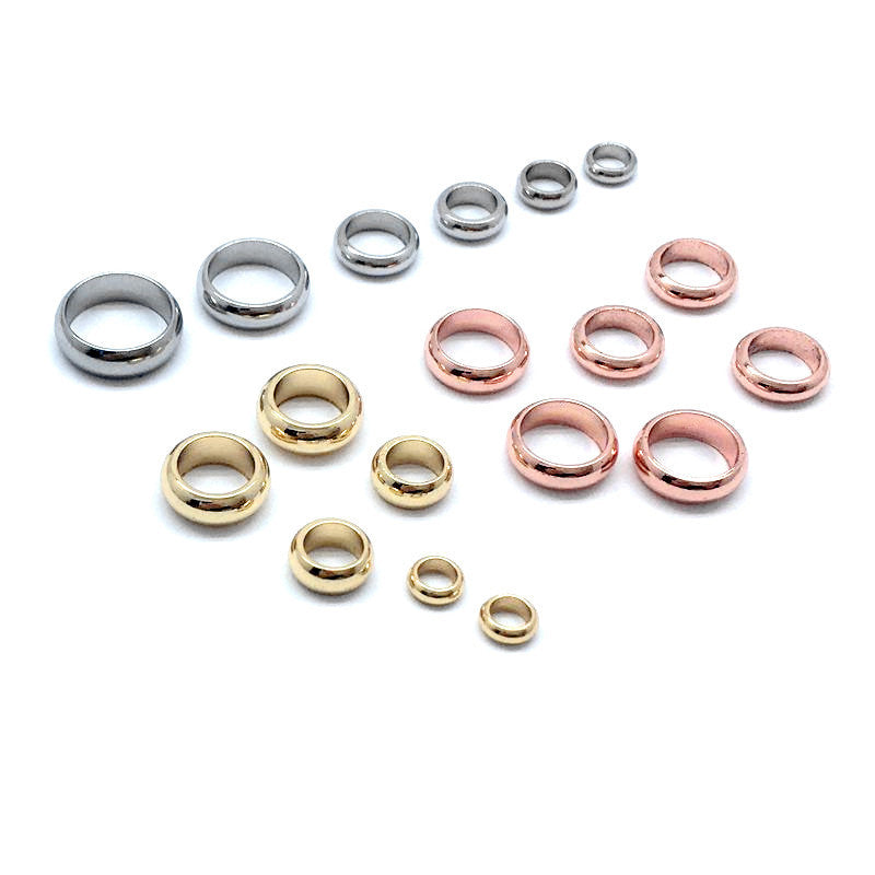 Stainless Steel Pearl Ring Spacer Beads Diy Ornament Accessories