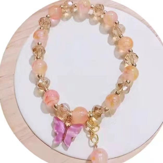 Nueva pulsera de mariposa de cristal fresco para niños