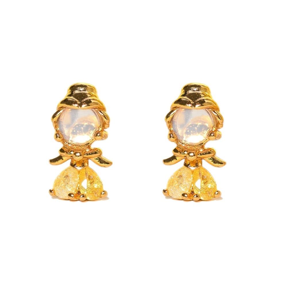 Boucles d'oreilles trois pièces de dessin animé, boucles d'oreilles de costume