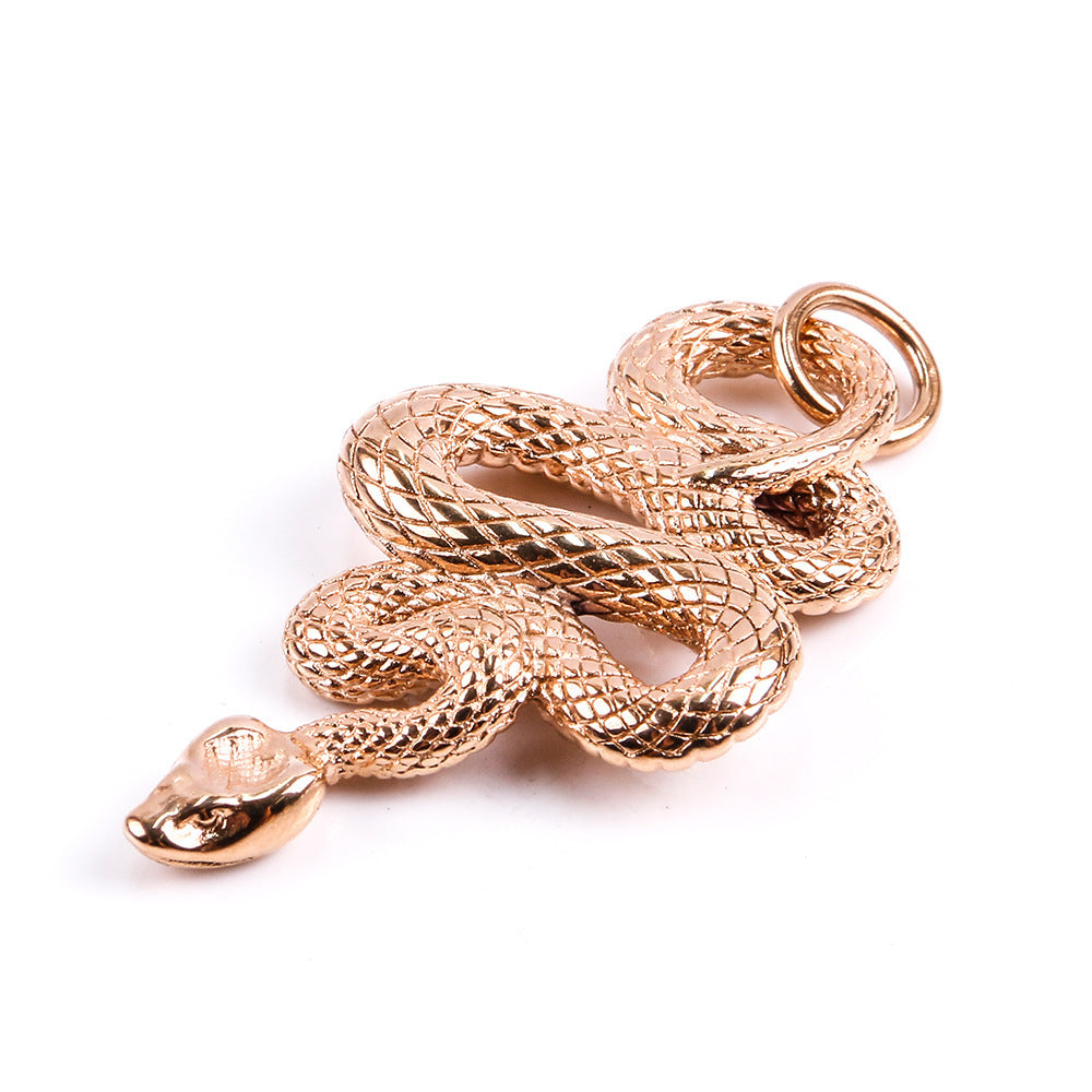 Adorno Collar de acero de titanio con colgante creativo en forma de serpiente animal de acero inoxidable