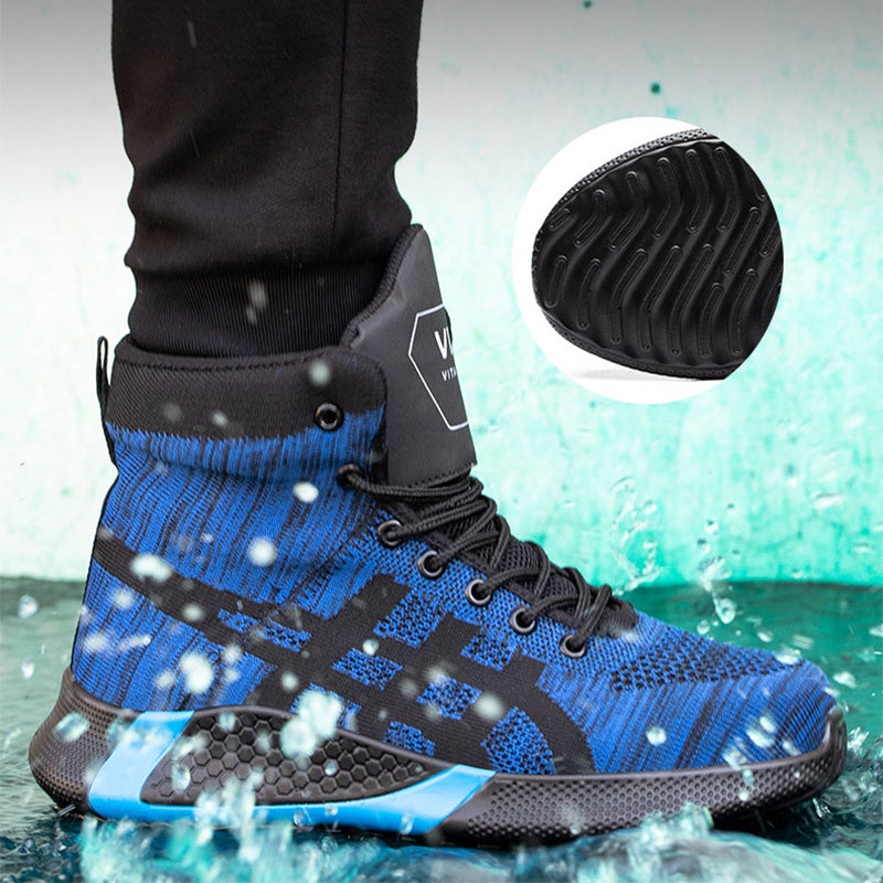 Bottes d'hiver en peluche pour hommes, chaussures de Protection Anti-écrasement et Anti-perforation, chaussures de sécurité chaudes, épaisses et respirantes à lacets