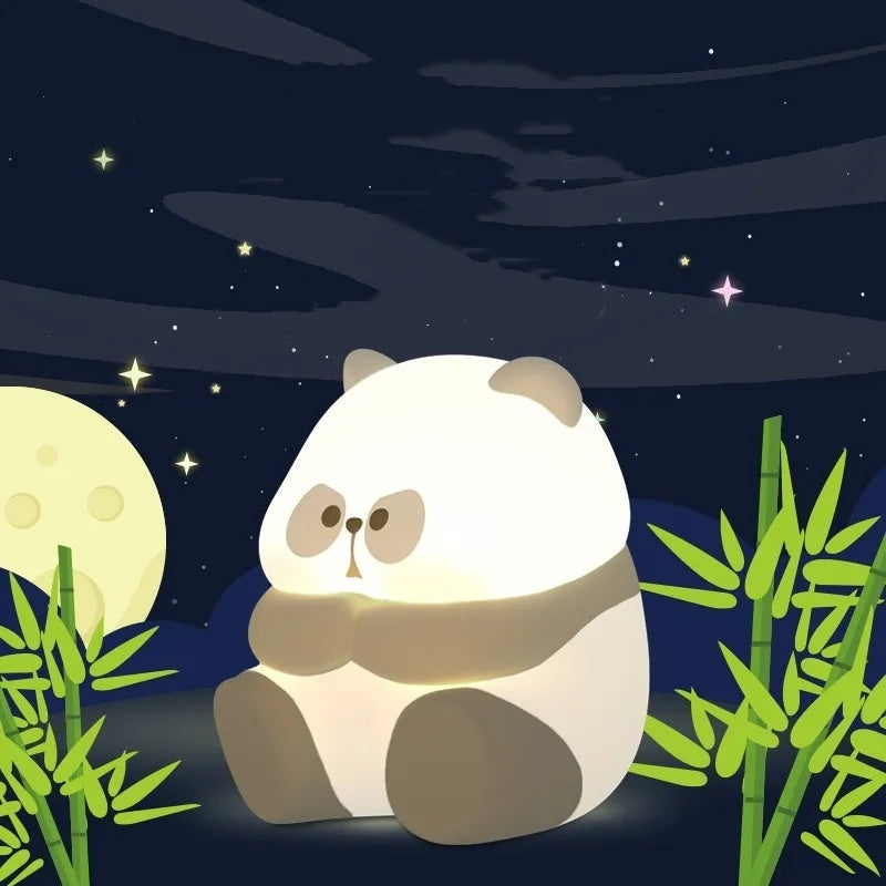Lampe créative en forme de Panda en Silicone, veilleuse de décoration pour la maison
