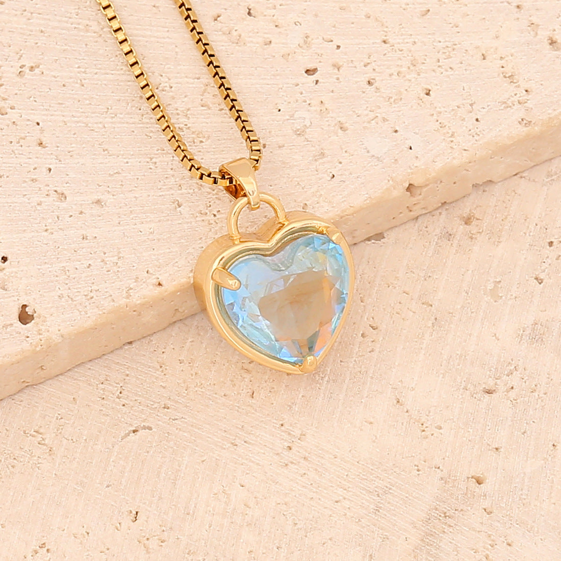 Collar De Corazón Degradado Multicolor De Moda