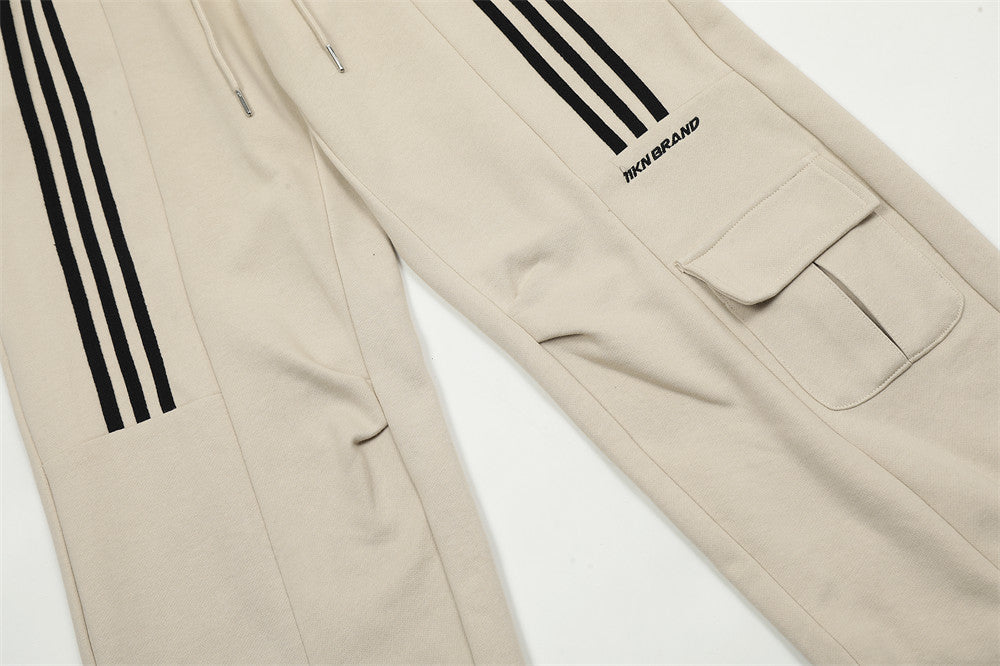 Fashion Three Bars Straight Casual Pants Men