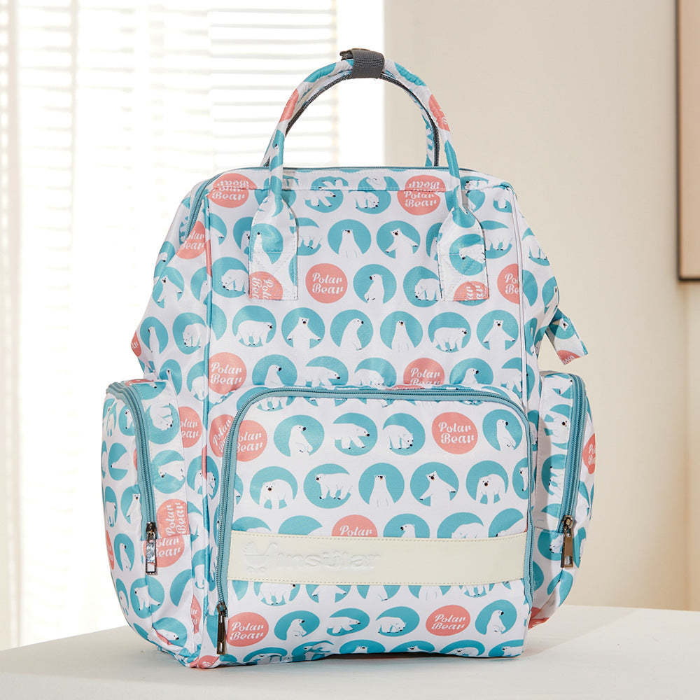 Sac à dos multifonctionnel en Nylon imprimé imperméable à la mode, sac de maman Portable de grande capacité