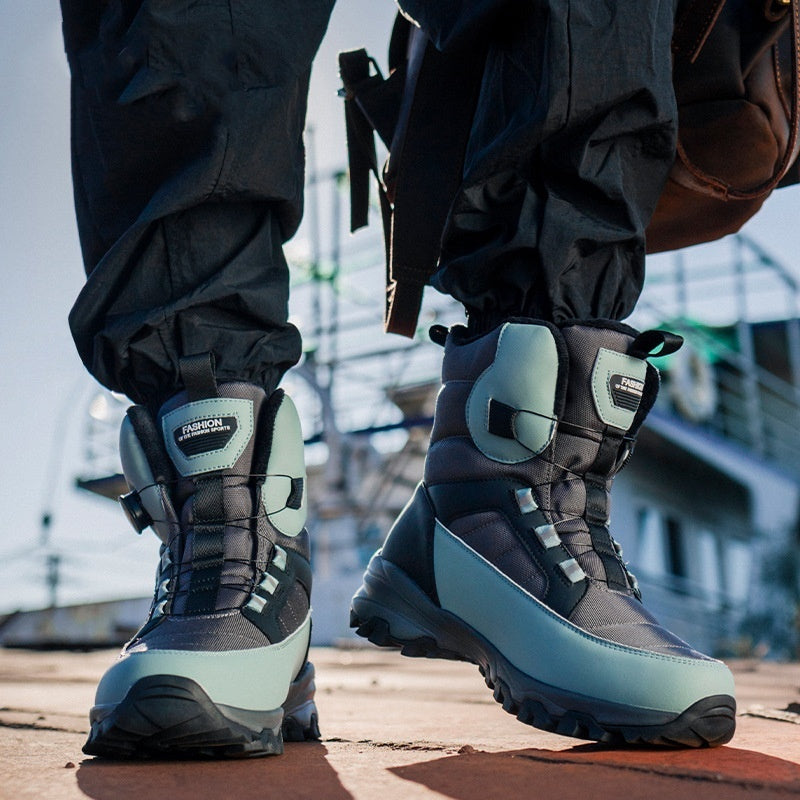 Zapatos de esquí acolchados de algodón con forro polar grueso para hombre Botas de nieve antideslizantes a prueba de frío