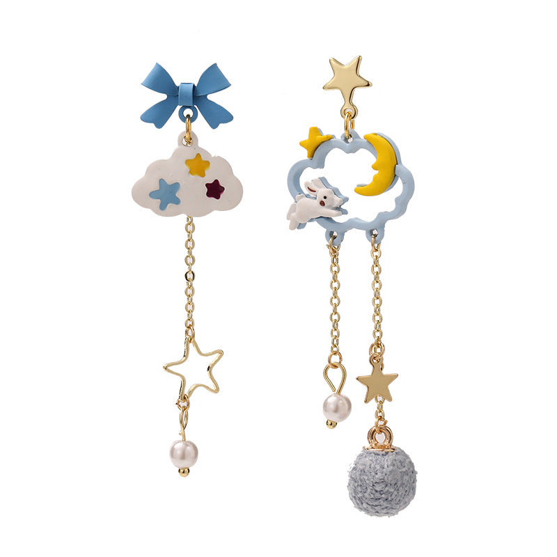 Boucles d'oreilles à nœud de lapin à la mode pour femmes
