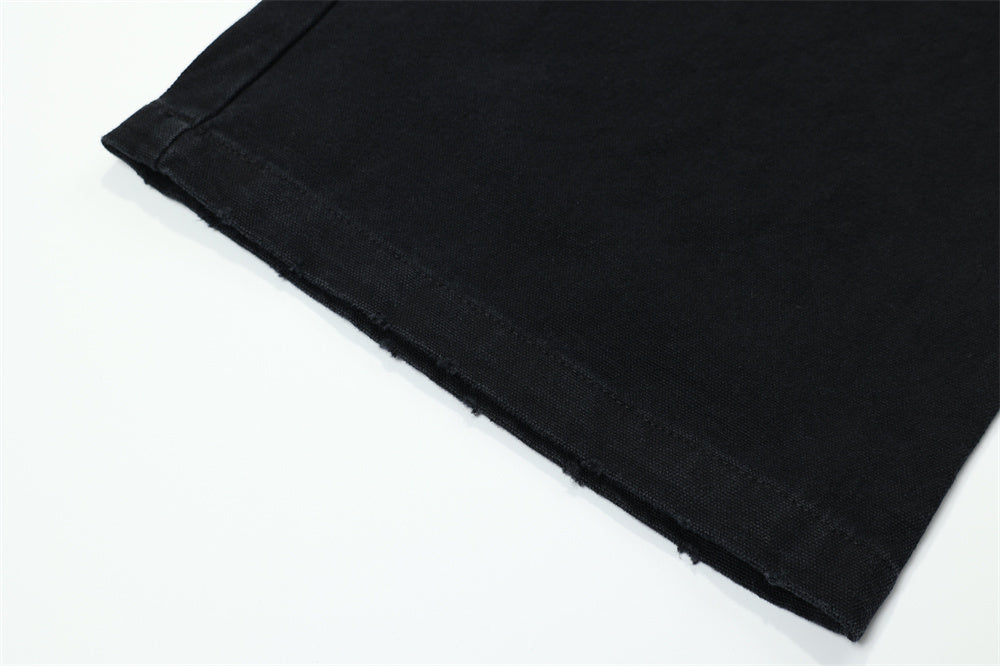 Mechanical Style Washed And Worn Overalls Men