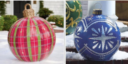 Boules de noël décorations d'arbre de noël, jouets gonflables d'ambiance extérieure pour la maison, boule cadeau de noël