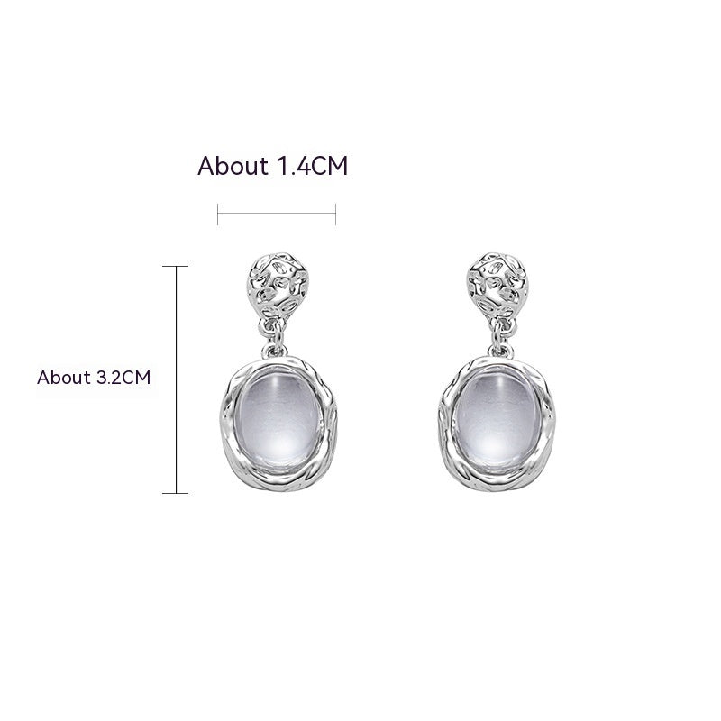 Original Transparent Egg Surface Long Earrings For Women