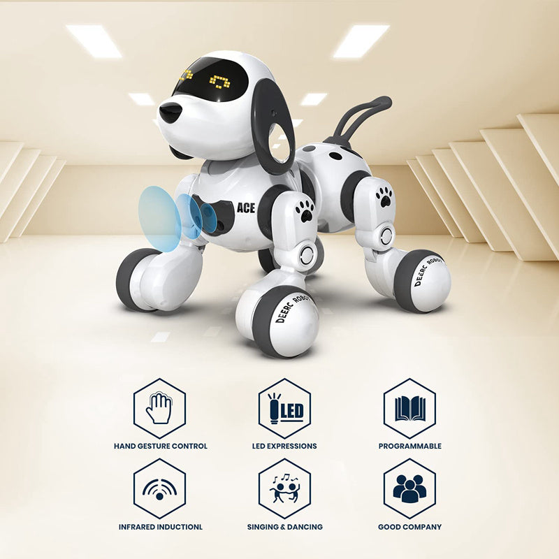 El perro robot inteligente puede caminar con el control remoto de canto eléctrico