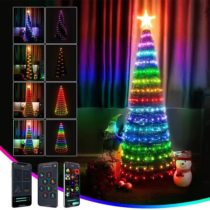 Guirlande lumineuse de noël, Point de contrôle à distance, ligne lumineuse, lampe intelligente, lumières de décoration d'ambiance