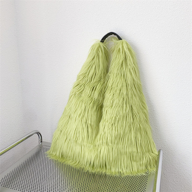 Sac fourre-tout en peluche à une épaule en laine d'eau