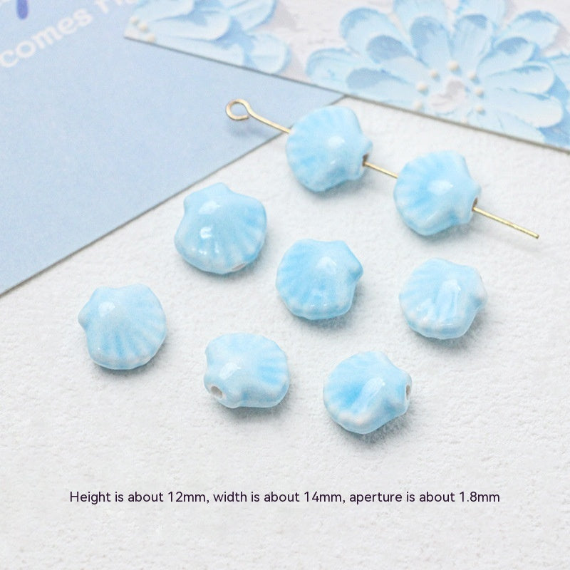 Série bleue en céramique japonaise dispersée, bricolage, collier de perles fait à la main, Bracelet, matériel de perles d'espacement