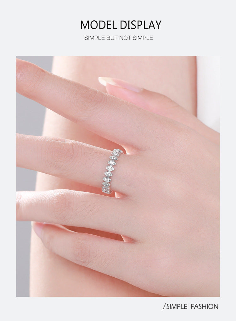 Bague femme en argent S925 Lucky Eye sertie de diamants