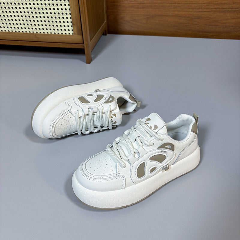 Baskets à plateforme antidérapantes, chaussures de sport décontractées, Panda noir et blanc, confortables, respirantes, à lacets, blanches