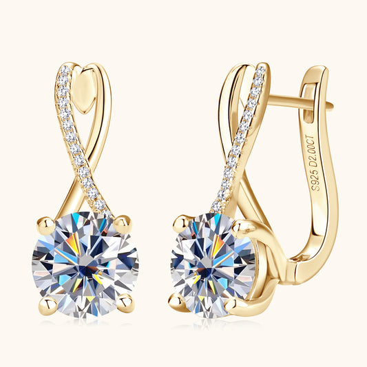 Boucles d'oreilles en argent sterling S925 de haute qualité avec diamants à la mode