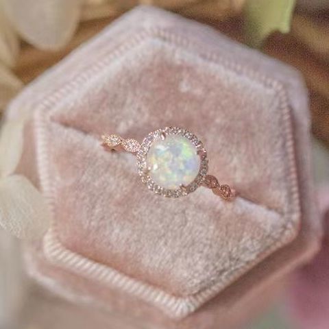 Bague Vintage en argent S925 plaquée dentelle ondulée en Zircon