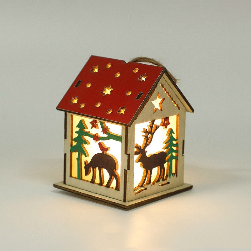 Colgantes de madera luminosos festivos decorativos