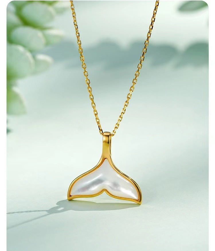 Lámpara colgante de cola de pez de concha blanca con incrustaciones de lujo y nicho