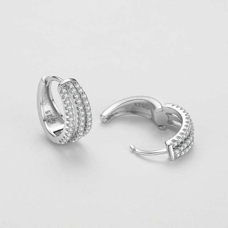 S925 Silver Frosty Style Earrings Female