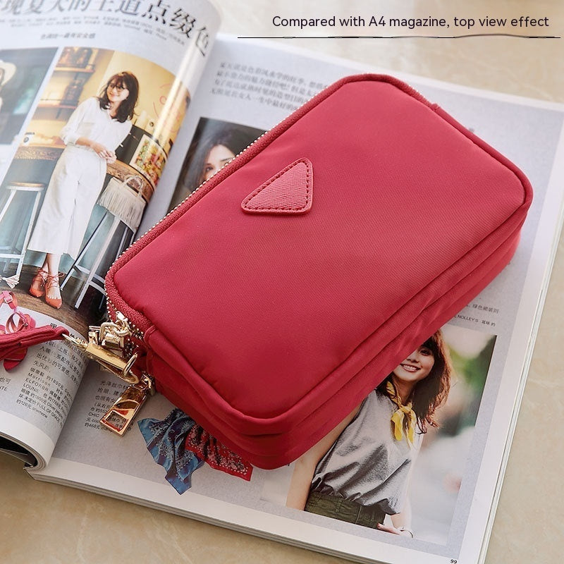 Mini sac carré à triple fermeture éclair