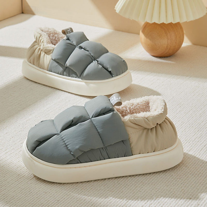 Chaussures en coton pour Couples, couleurs simples assorties, Surface supérieure douce, vêtements chauds pour la maison