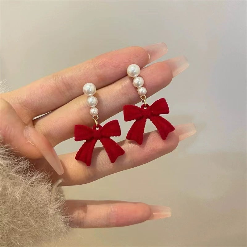 Boucles d'oreilles en peluche floquées pour femmes, automne et hiver