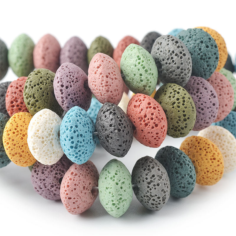 Perles rondes en roche volcanique, accessoires d'ornement DIY