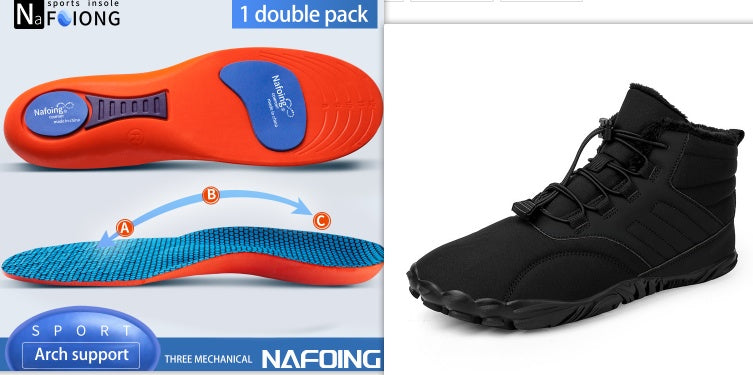 Chaussures chaudes en coton pour sports de plein air à cinq doigts, bottes résistantes à l'usure et antidérapantes
