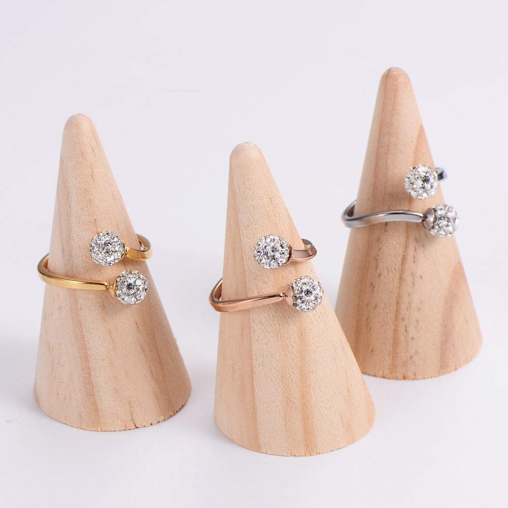 Anillo de oro de 18 quilates con galvanoplastia de acero inoxidable tipo hortensia ahuecado irregular