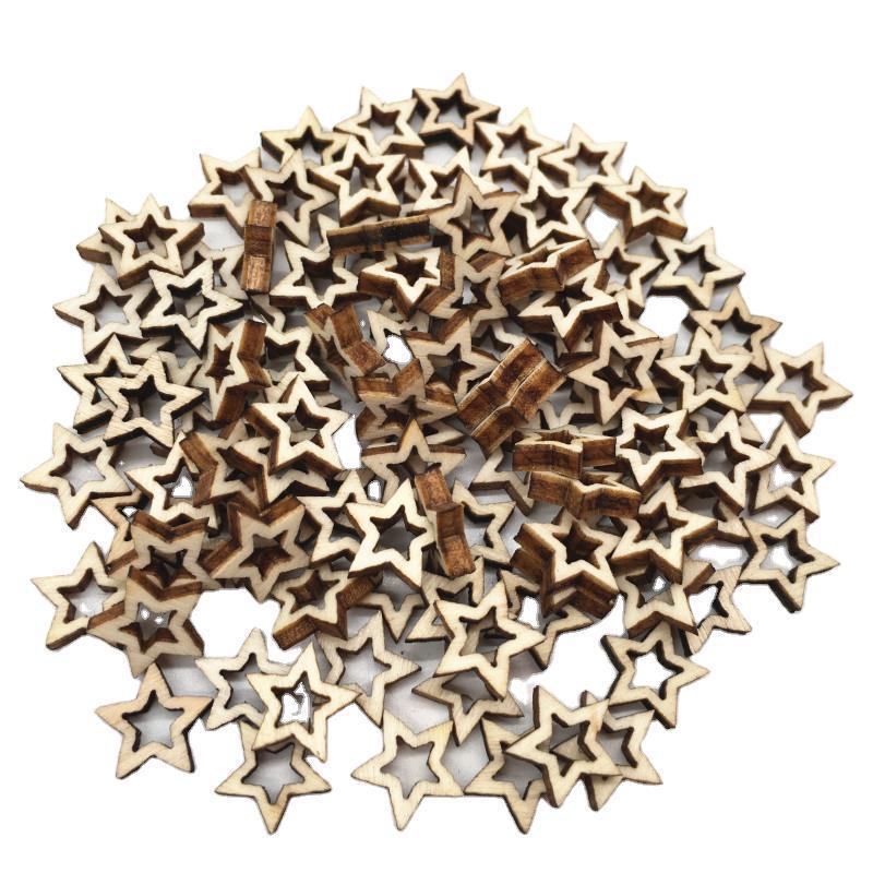 Artisanat en bois, étoile à cinq branches creuse, accessoires faits à la main