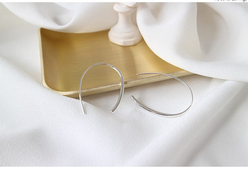Boucles d'oreilles en argent sterling S925 en forme de U