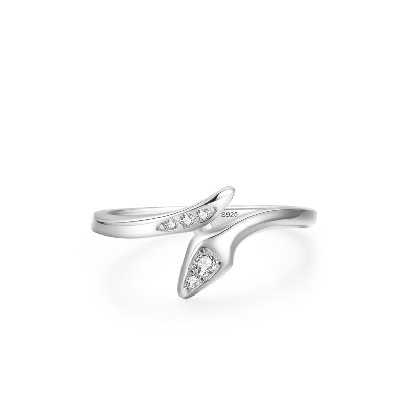 Bague serpent en argent sterling, bague empilable pour femme