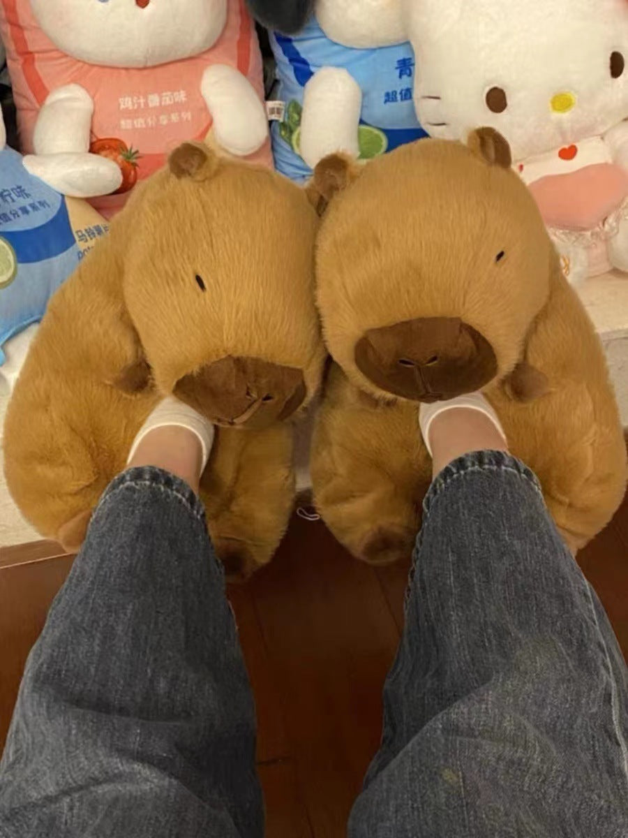 Pantoufles en coton Capybara de dessin animé, vente en gros