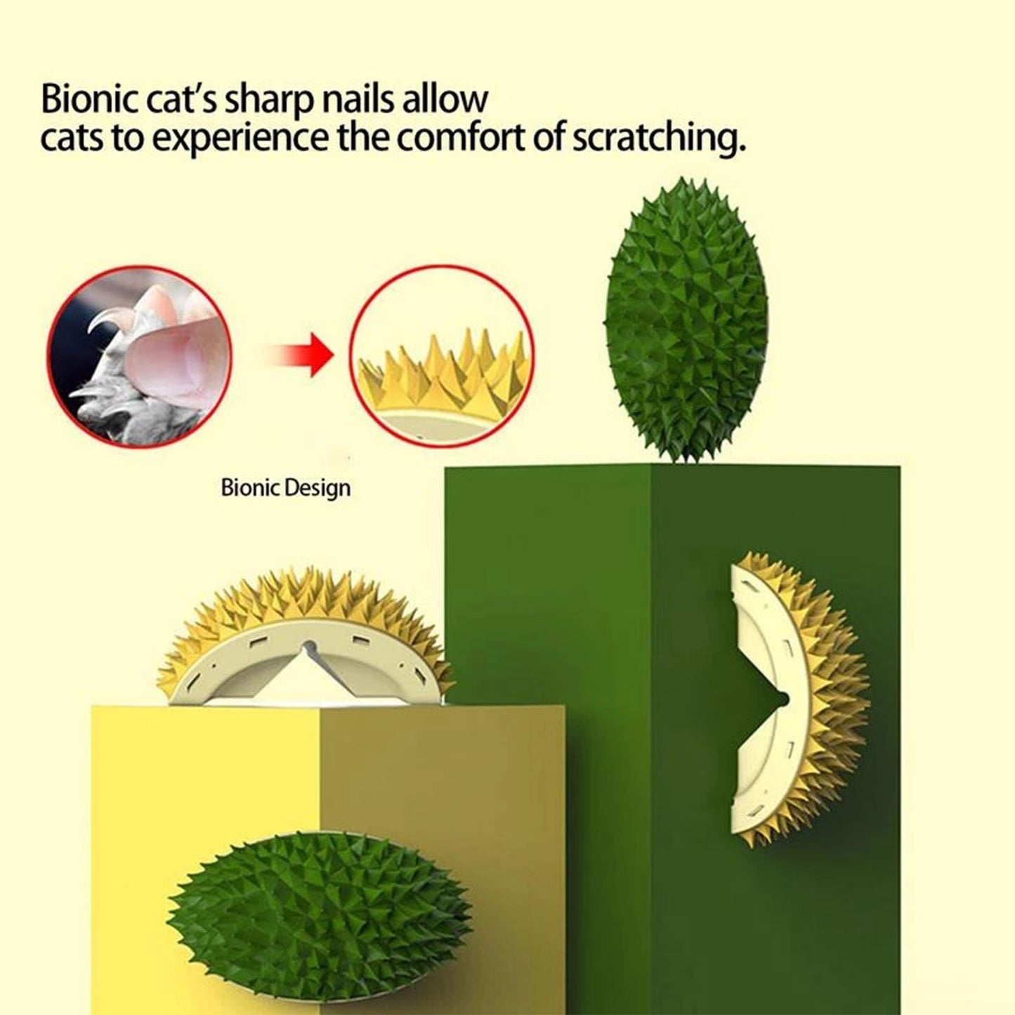 Brosse pour chat en durian, auto-toiletteur pour chien et chat, peignes de massage pour coins muraux, molaires en forme de durian, jouets pour manger lentement, outil de massage multifonctionnel pour animaux de compagnie, dents propres, jouets sains