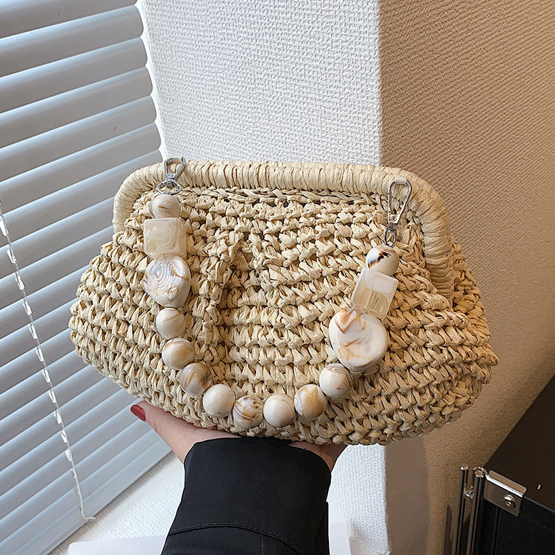 Sac à main polyvalent féminin en herbe tissée