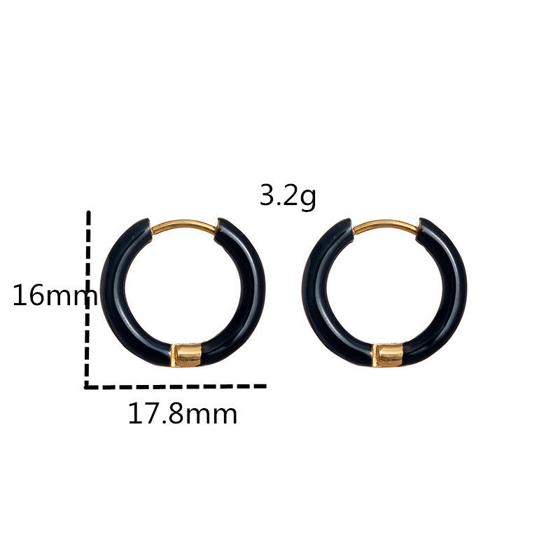 Collier d'huile coloré Clip d'oreille en acier inoxydable