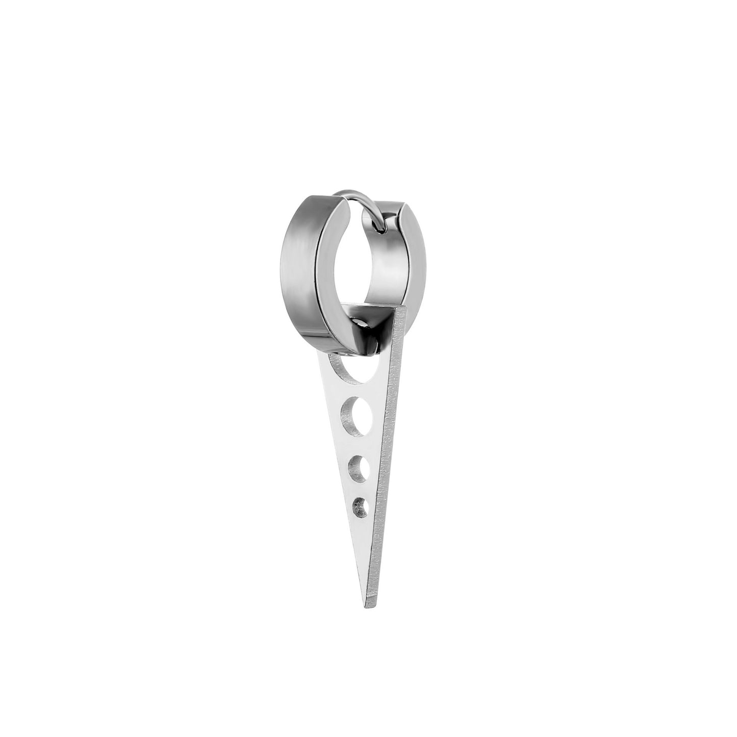 Boucles d'oreilles à pampilles en acier titane, Punk Hip Hop Triangle, Clip d'oreille Non perçant